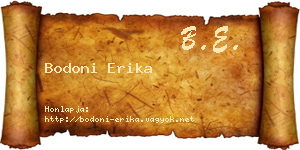 Bodoni Erika névjegykártya